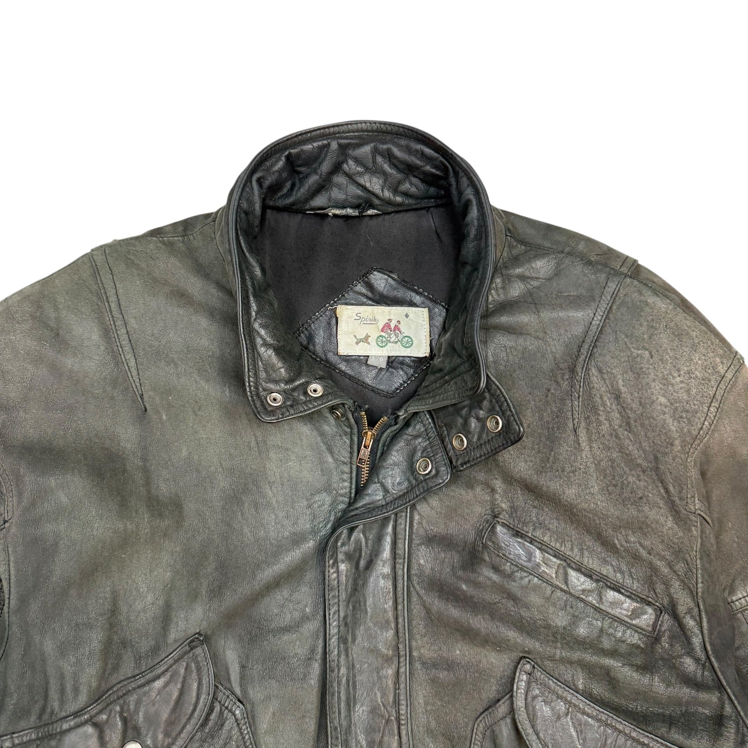 Vintage Spirite Leather Jacket Black