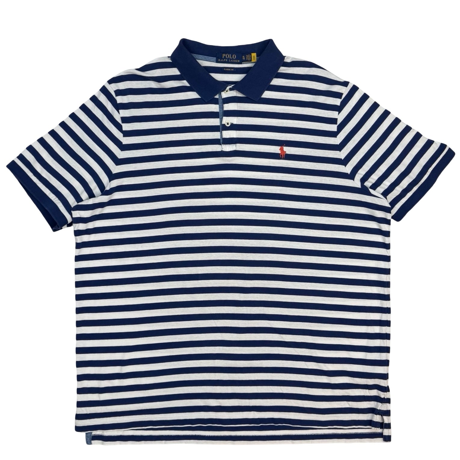 Vintage Polo Ralph Lauren Striped Polo Tee Blue/White
