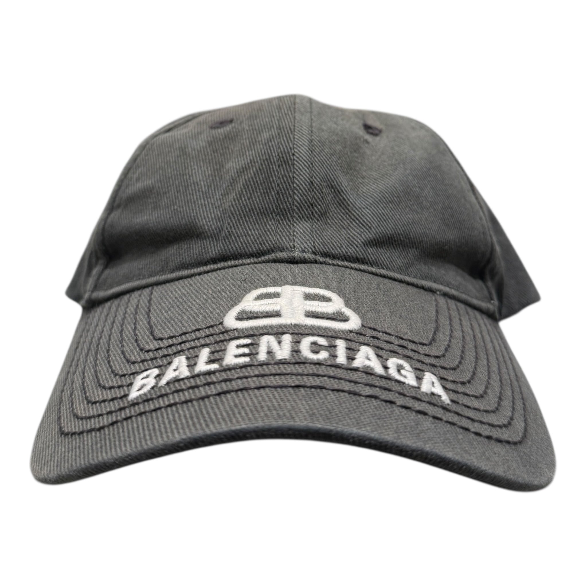 Balenciaga BB Logo StrapBack Hat Washed Black