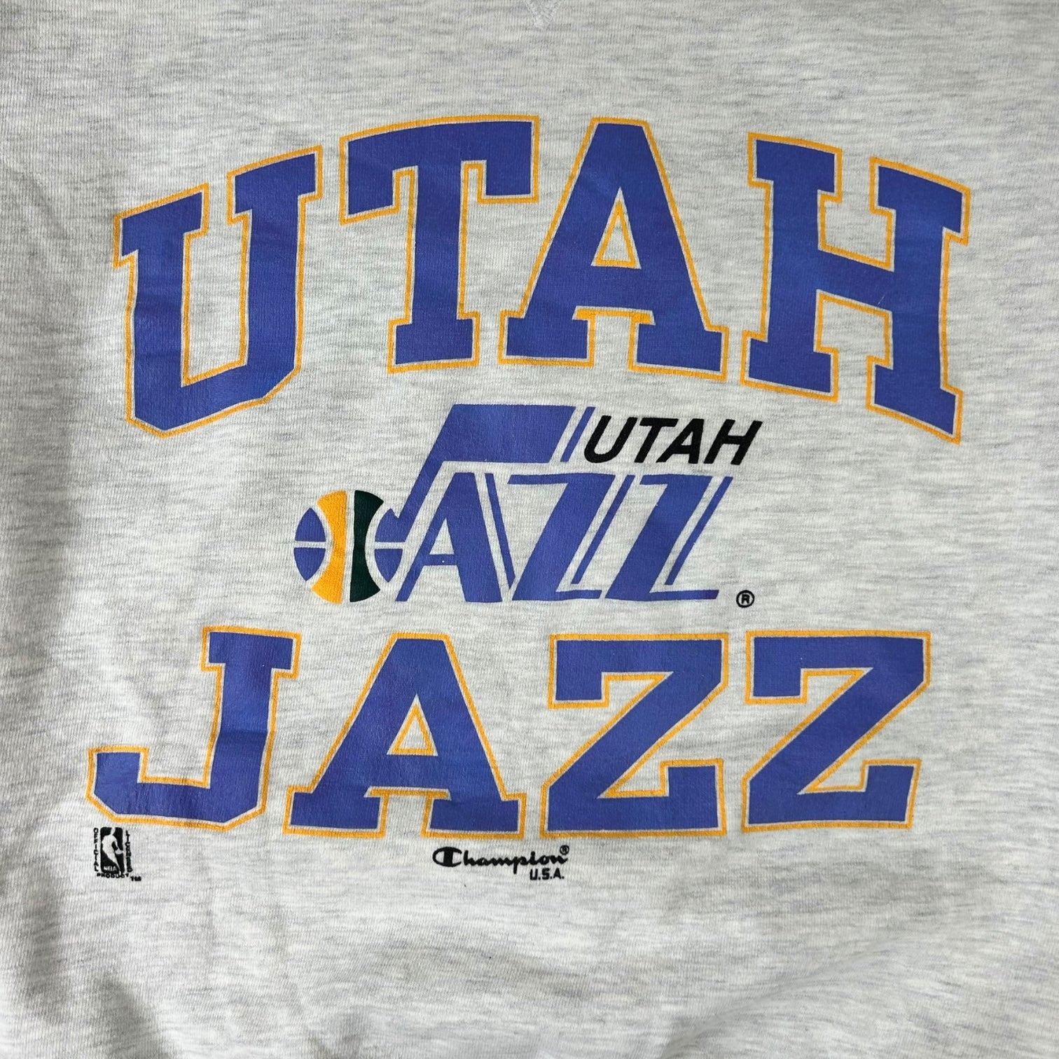 Vintage Champion Utah Jazz Crewneck Sweater Grey