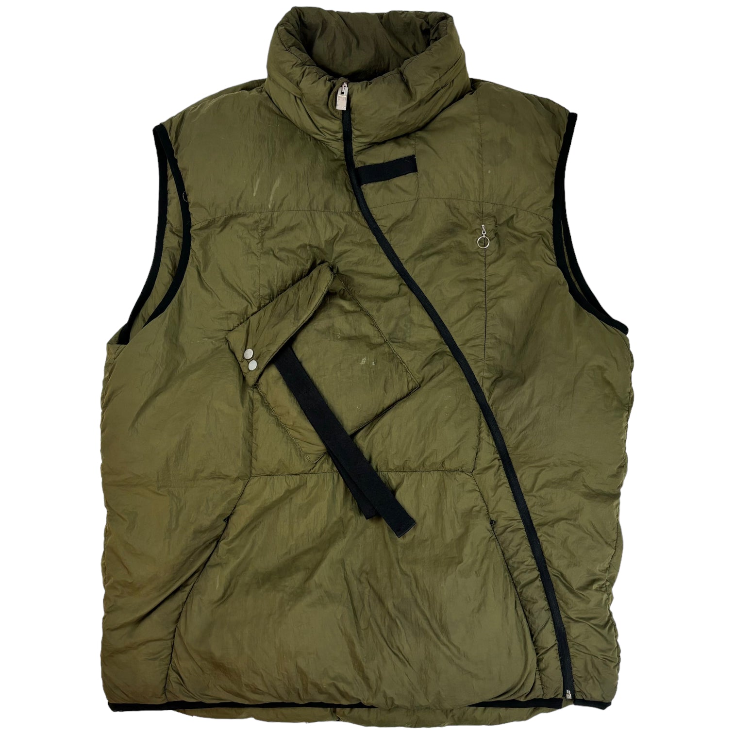 Alyx Asymmetrical Down Vest Olive