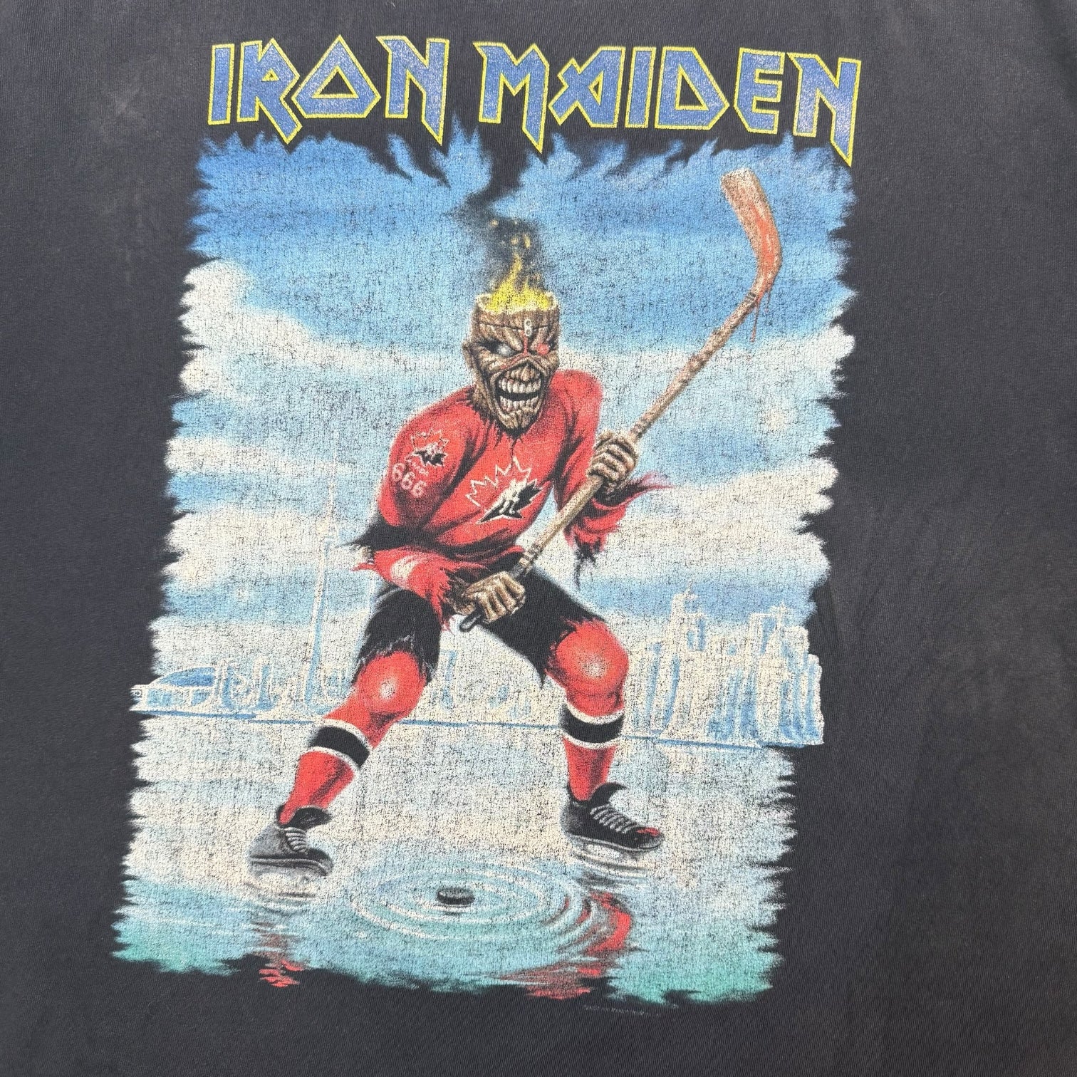 2008 Iron Maiden Somewhere Back In Time Hockey Tee Black