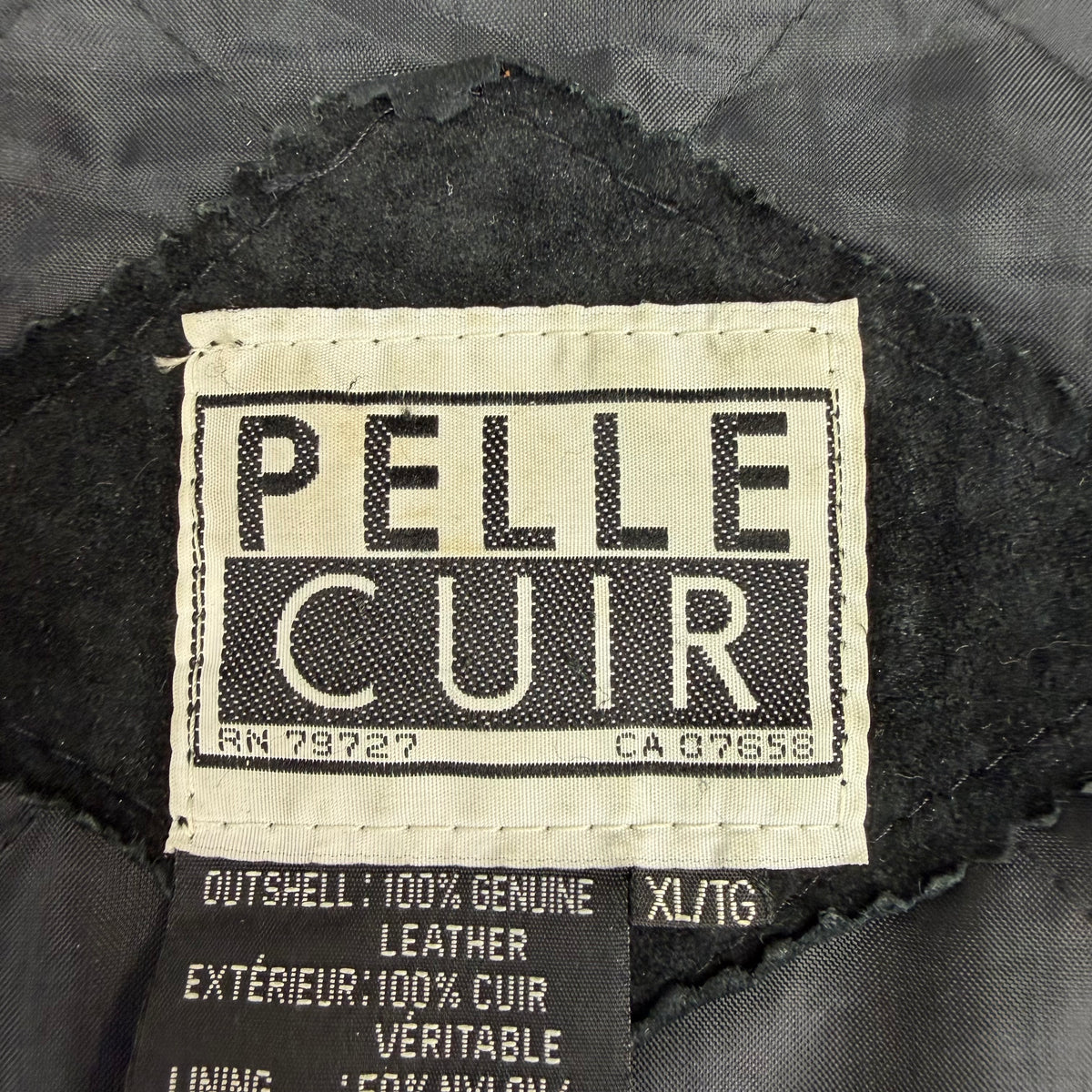 Vintage Pelle Cuir Canada Flag Rider Jacket Black