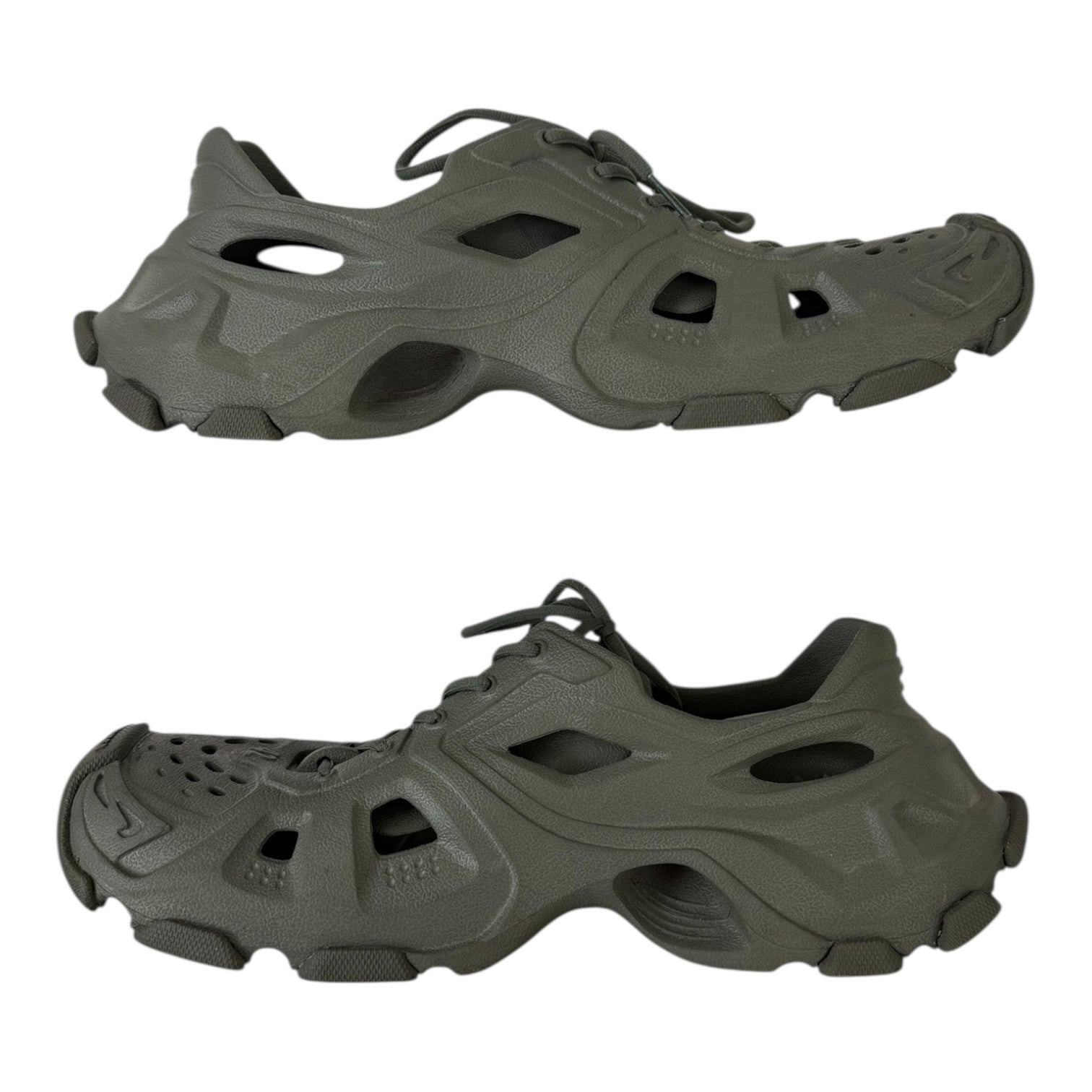 Balenciaga Men's HD Lace-Up Cut Out Sneaker Olive (Used)
