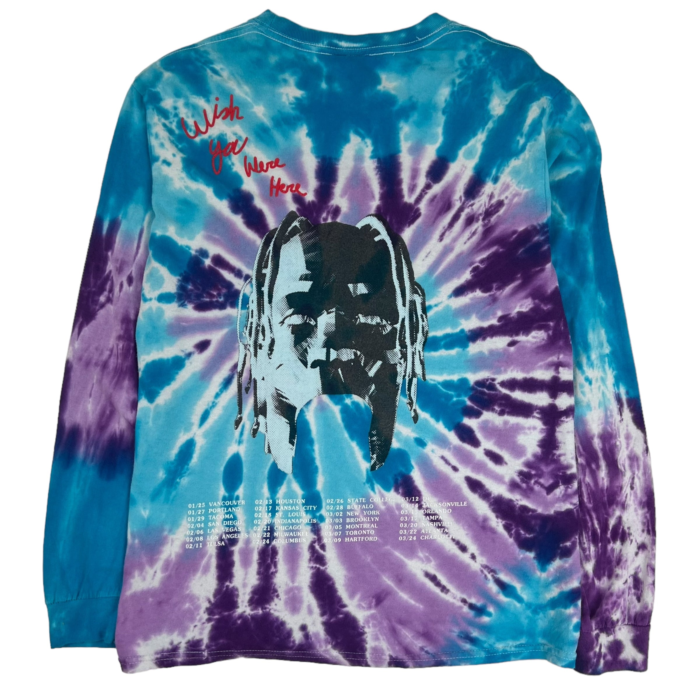 Travis Scott Astroworld Wish You Were Here Tie Dye Longsleeve T-Shirt