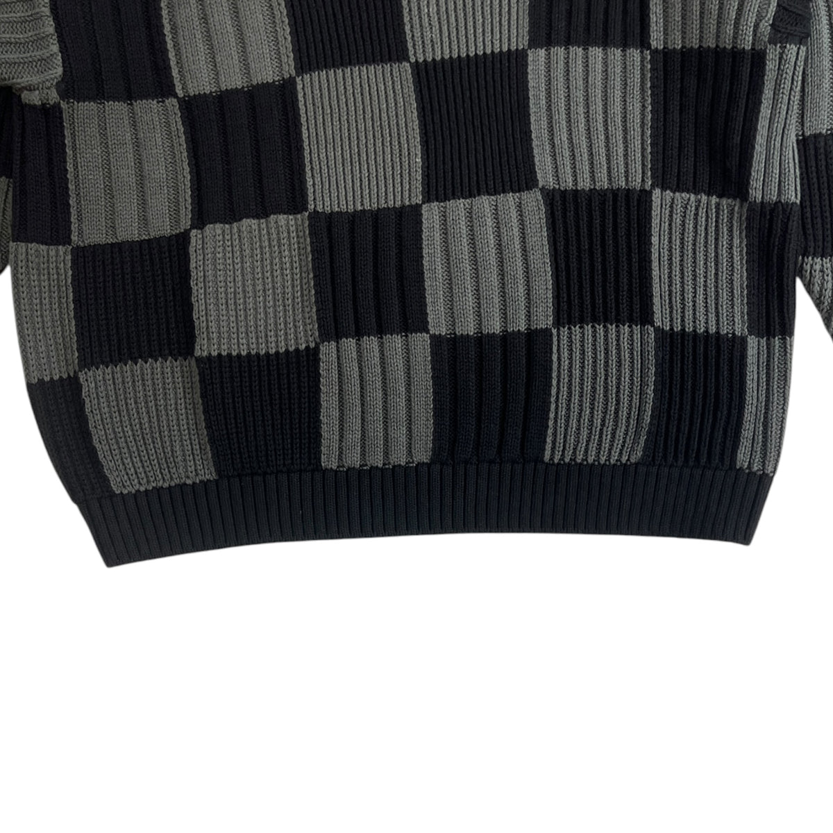 Balenciaga Checked Ribbed Cotton Sweater