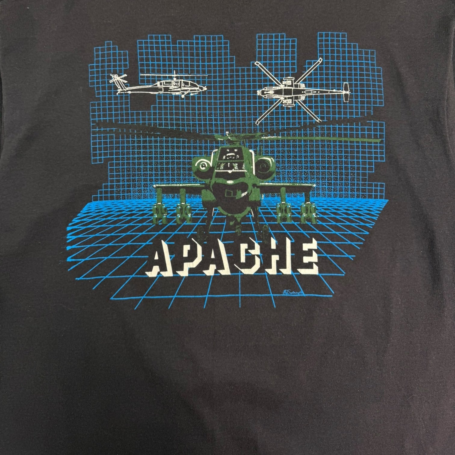 Vintage Apache Helicopter McDonnell Douglas T-Shirt Black