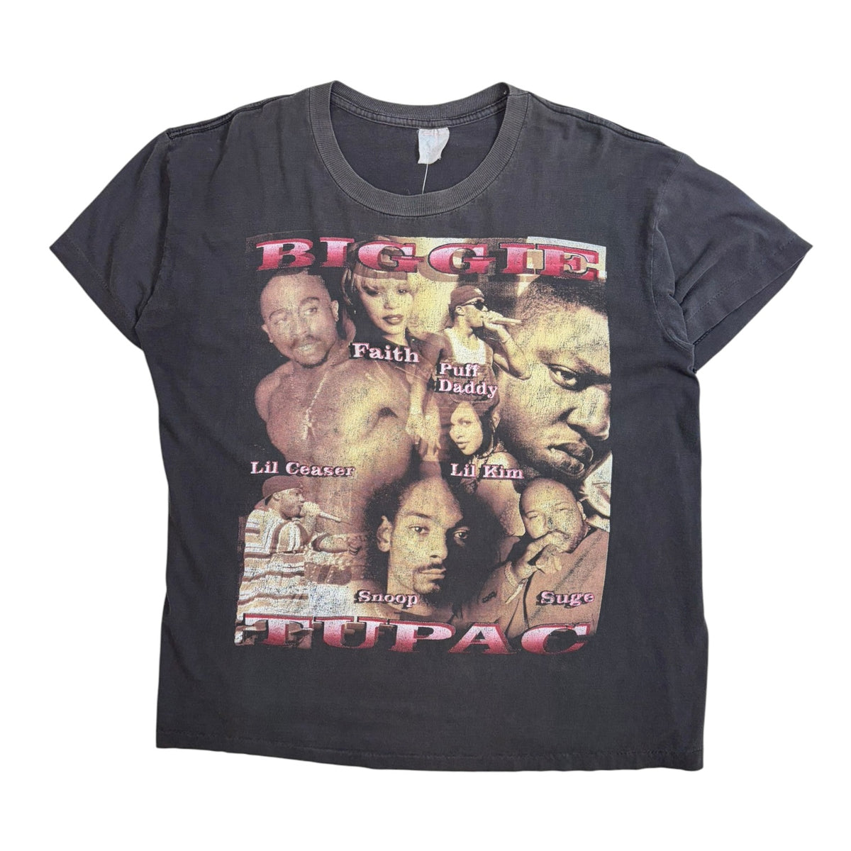 Vintage 90’s Top Artists Biggie Tupac T-Shirt Black
