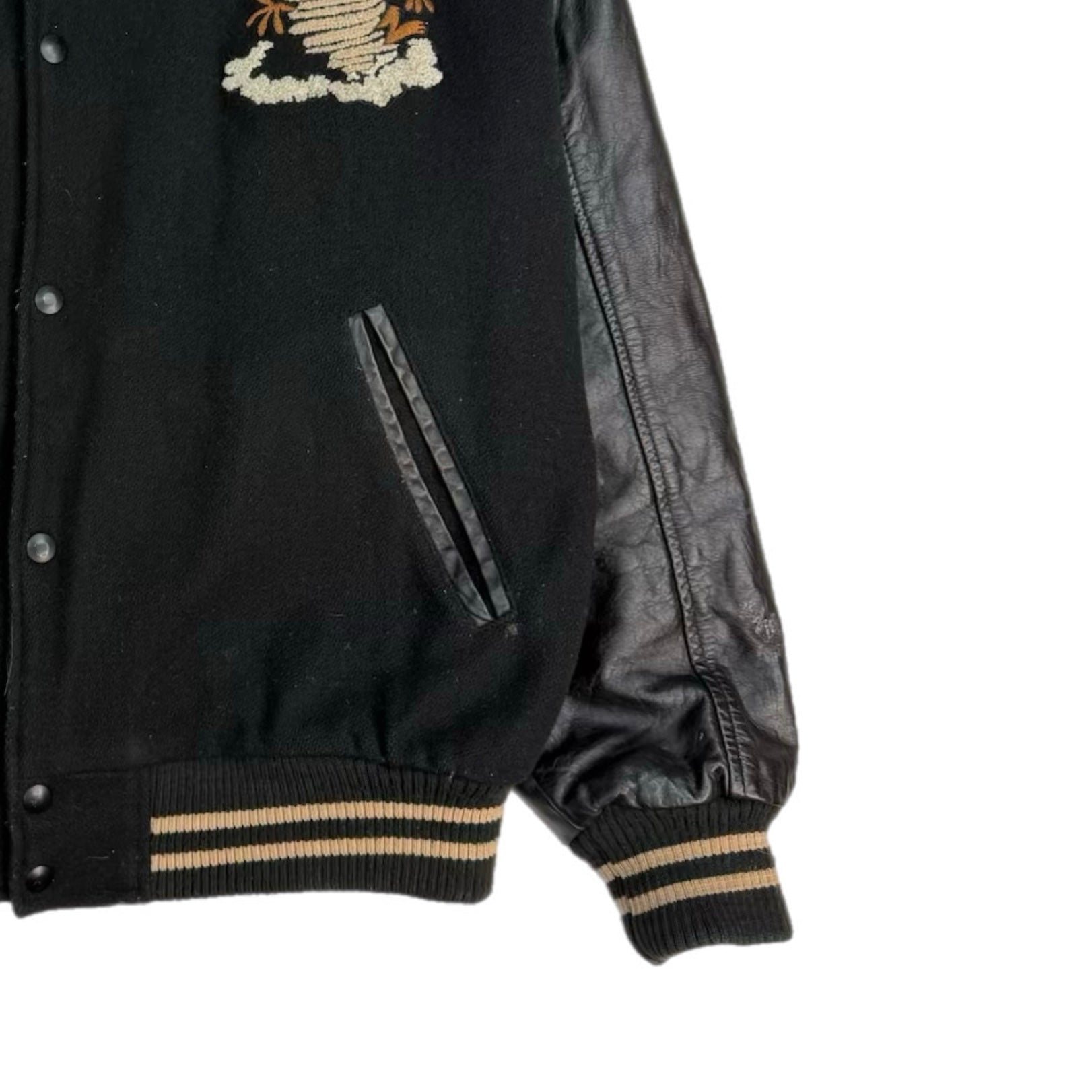 1990 Looney Tunes Taz Varsity Jacket Black