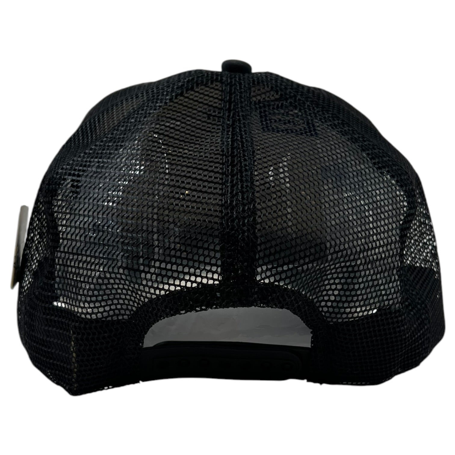 Vintage Stussy Velcro Logo Trucker Hat Black