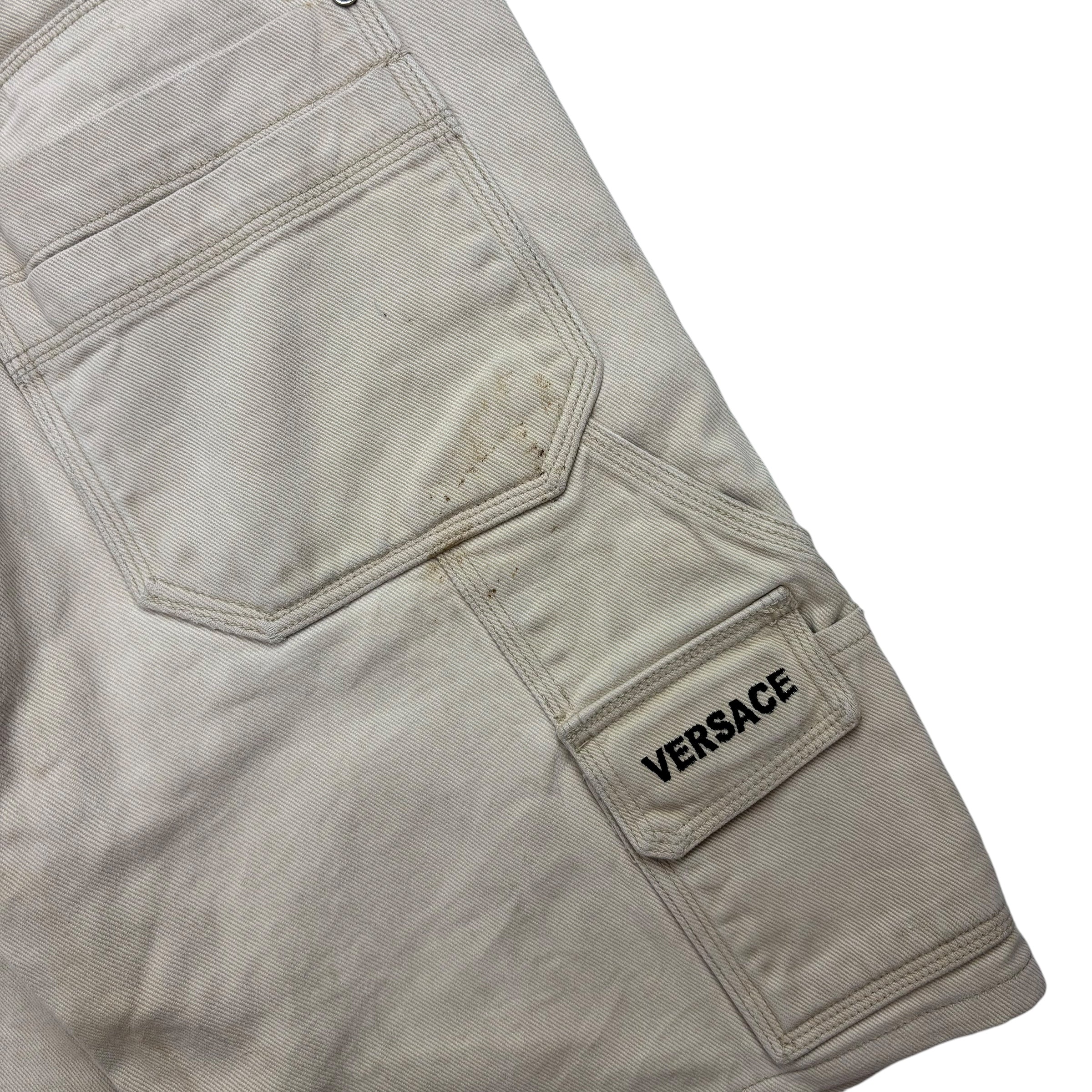 Vintage Versace Cargo Shorts Cream