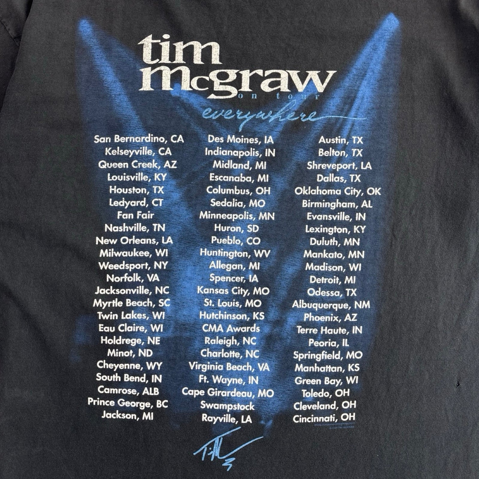 1997 Tim McGraw “Everywhere” Tour T-Shirt Black