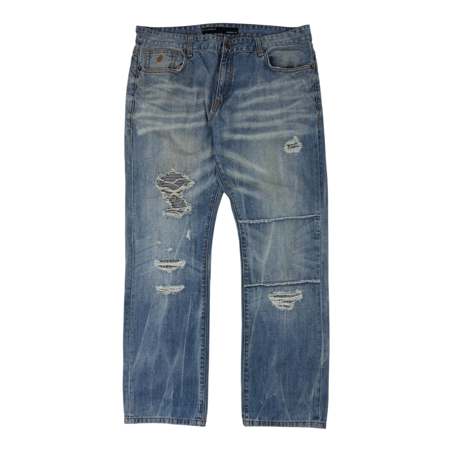 Vintage Y2K Rocawear Ripped Jeans Medium Wash
