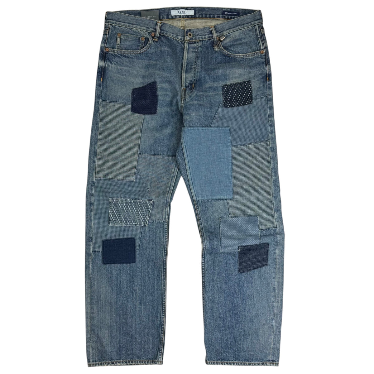 FDMTL Japan Patchwork Sashiko Denim Jean Blue