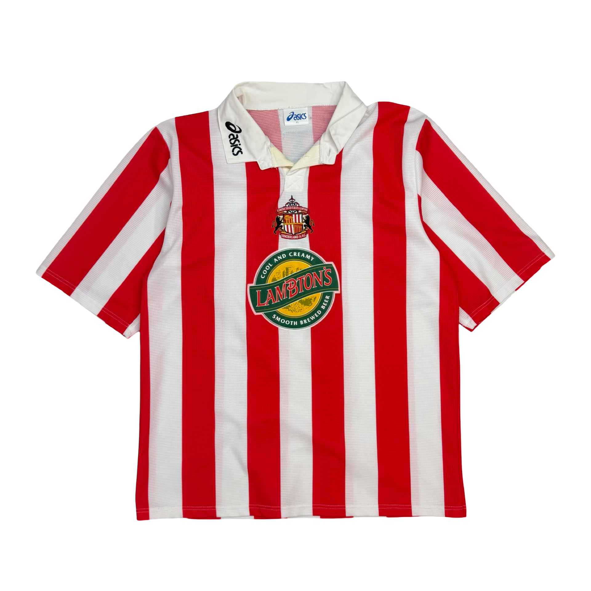 Vintage Asics 1997-99 Sunderland Home Jersey White/Red