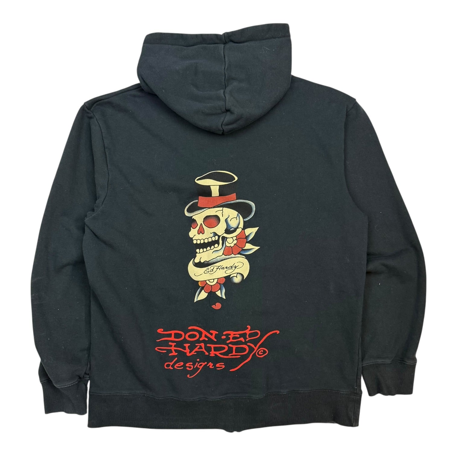 Vintage Ed Hardy By Christian Audigier Skull Zip Up Hoodie Black