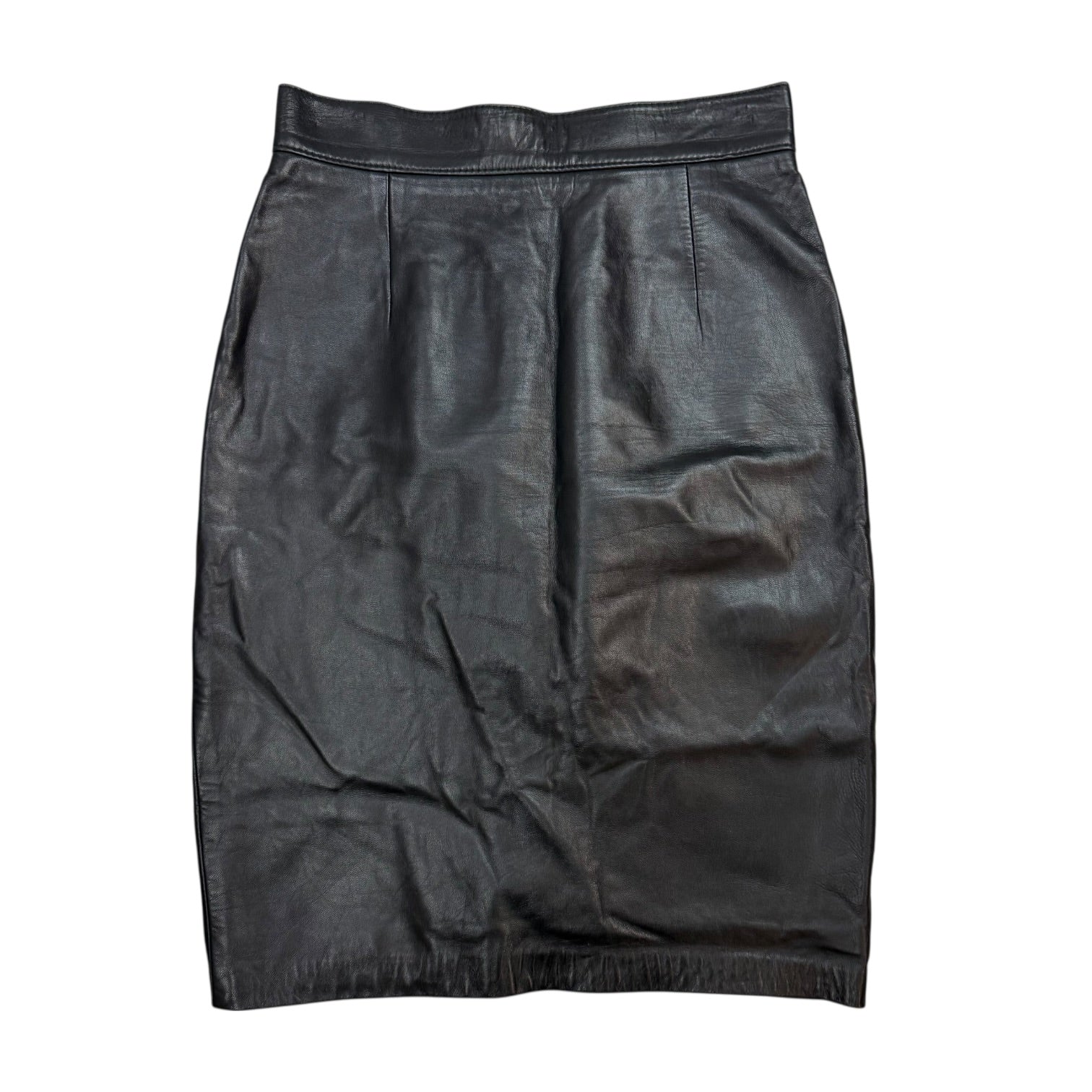 (W) Vintage Danier Leather Skirt Black