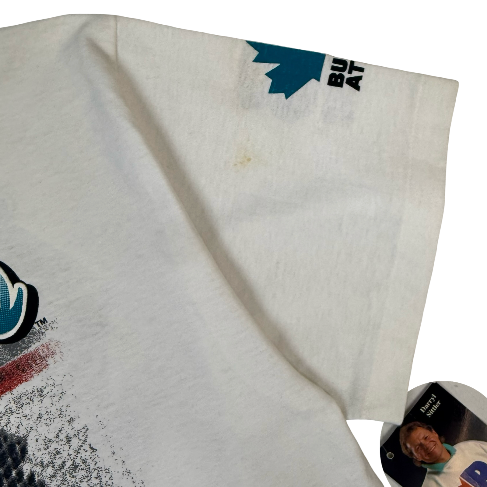1991 Bulletin Athletic San Jose Sharks AOP Tee White