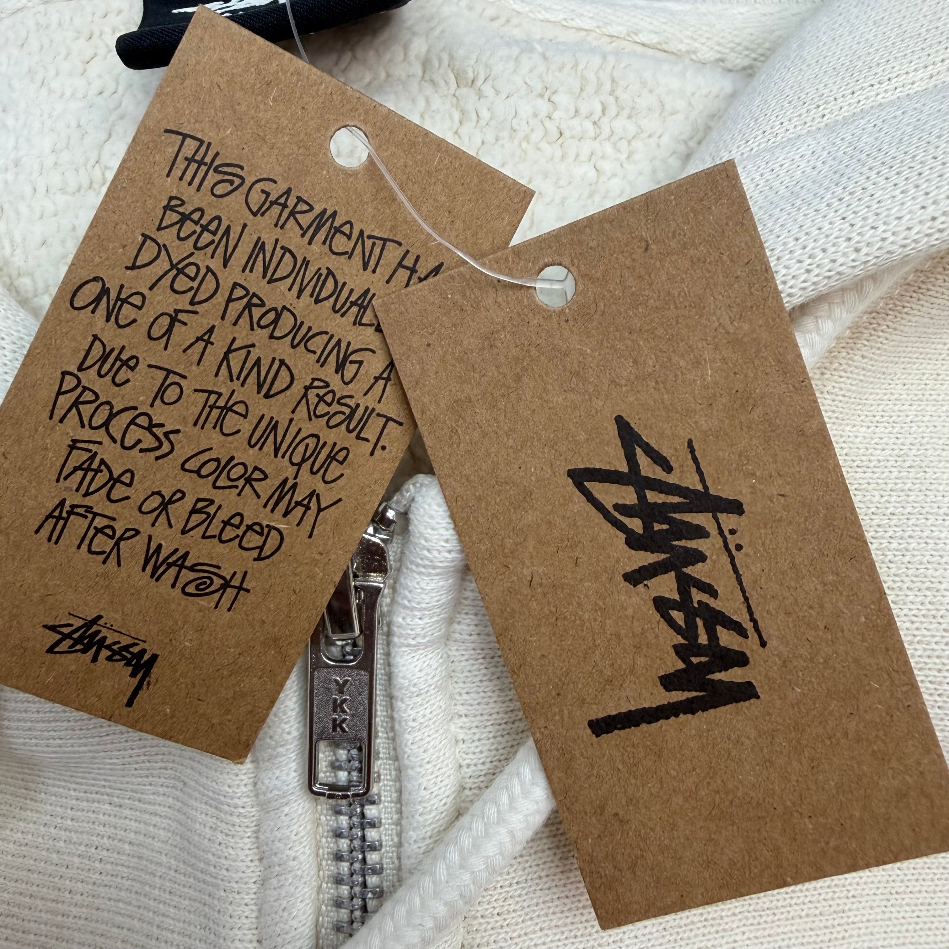 Stussy Beach Roots Garment Dyed Zip Up Bone