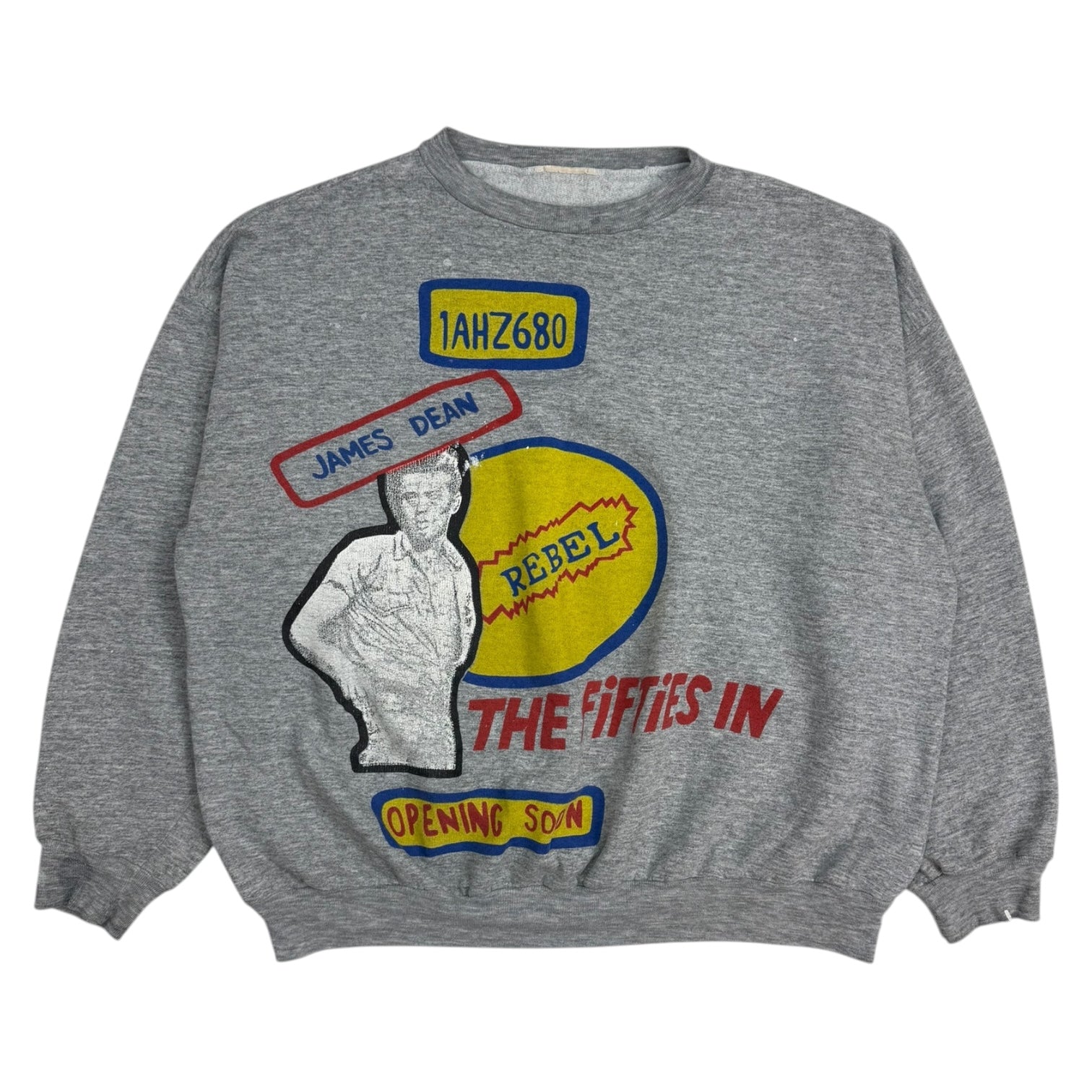 Vintage James Dean ‘Rebel’ Crewneck Grey