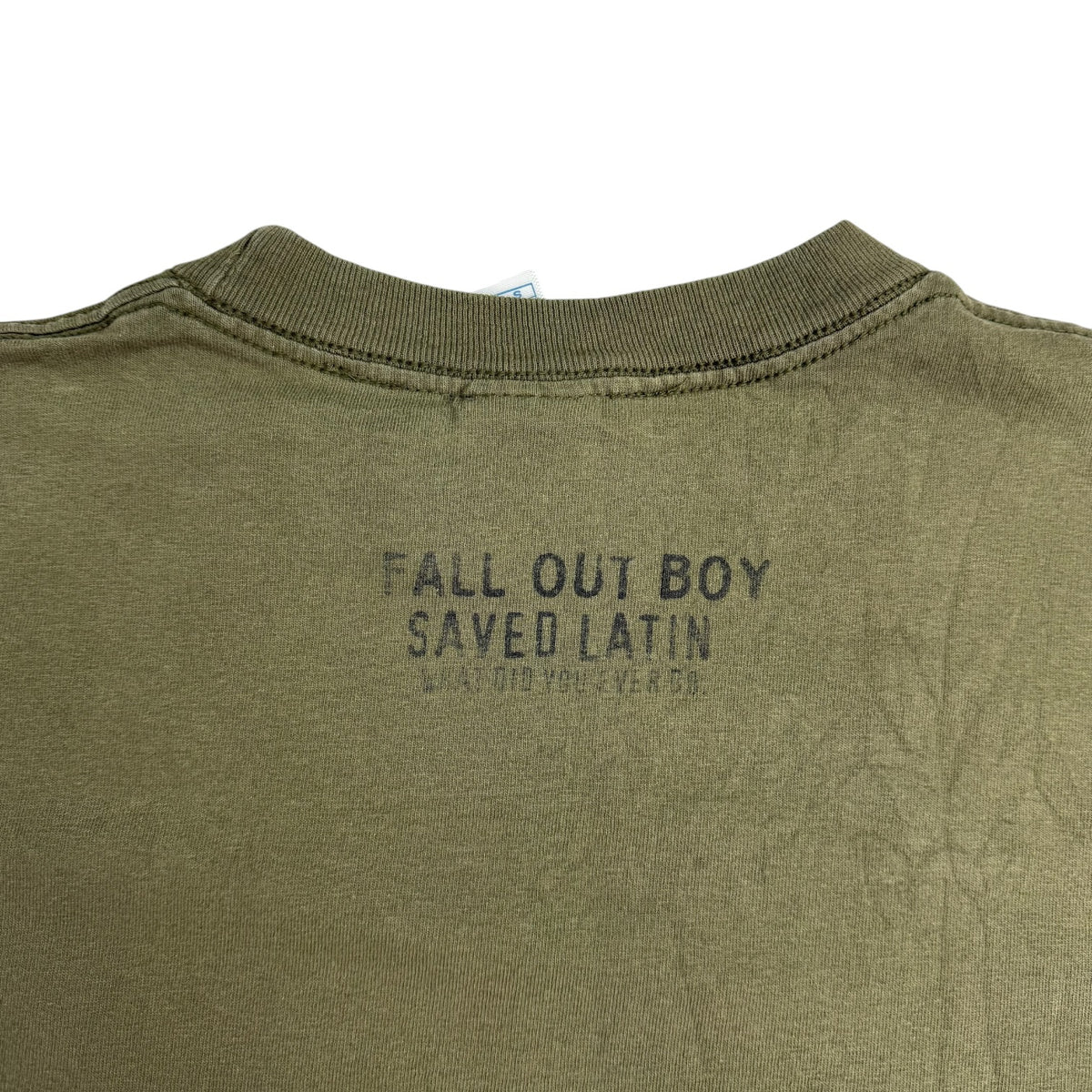 2006 Fall Out Boy “Saved Latin” Tee Olive