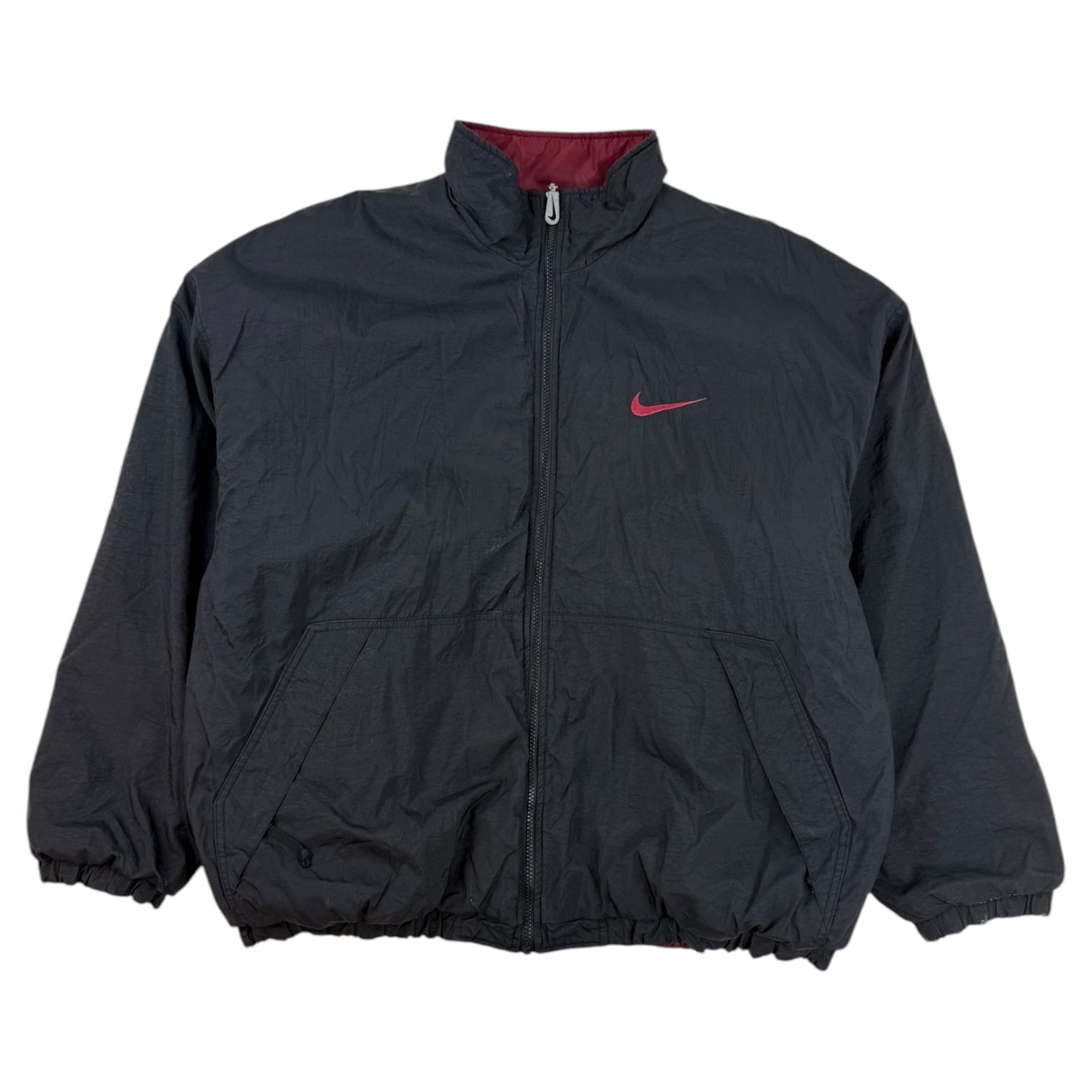 Vintage Nike Reversible Puffer Jacket Black/Burgundy