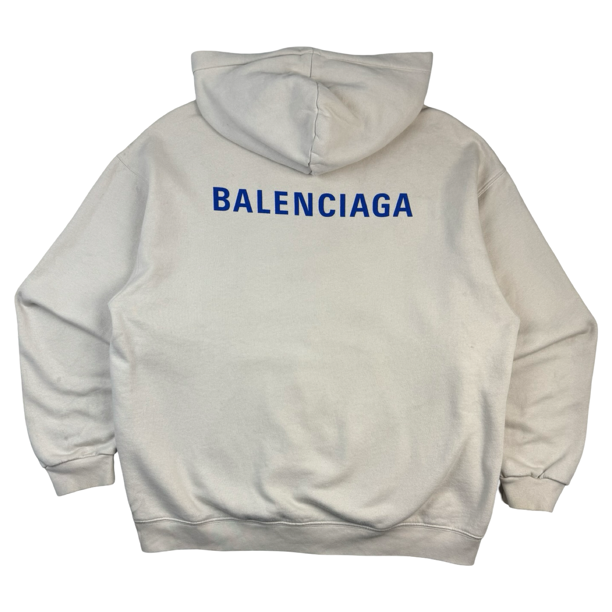 Balenciaga Logo Hoodie Beige/White