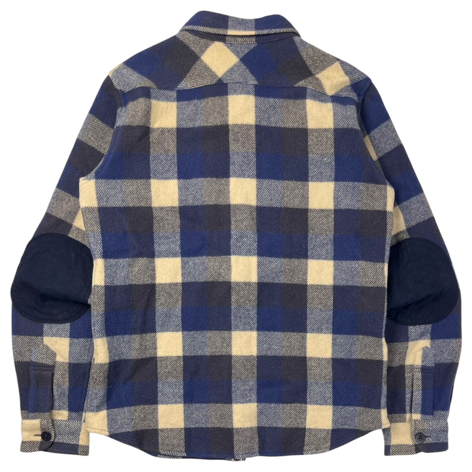 BAPE Wool Checkered Button Shirt Navy/Cream