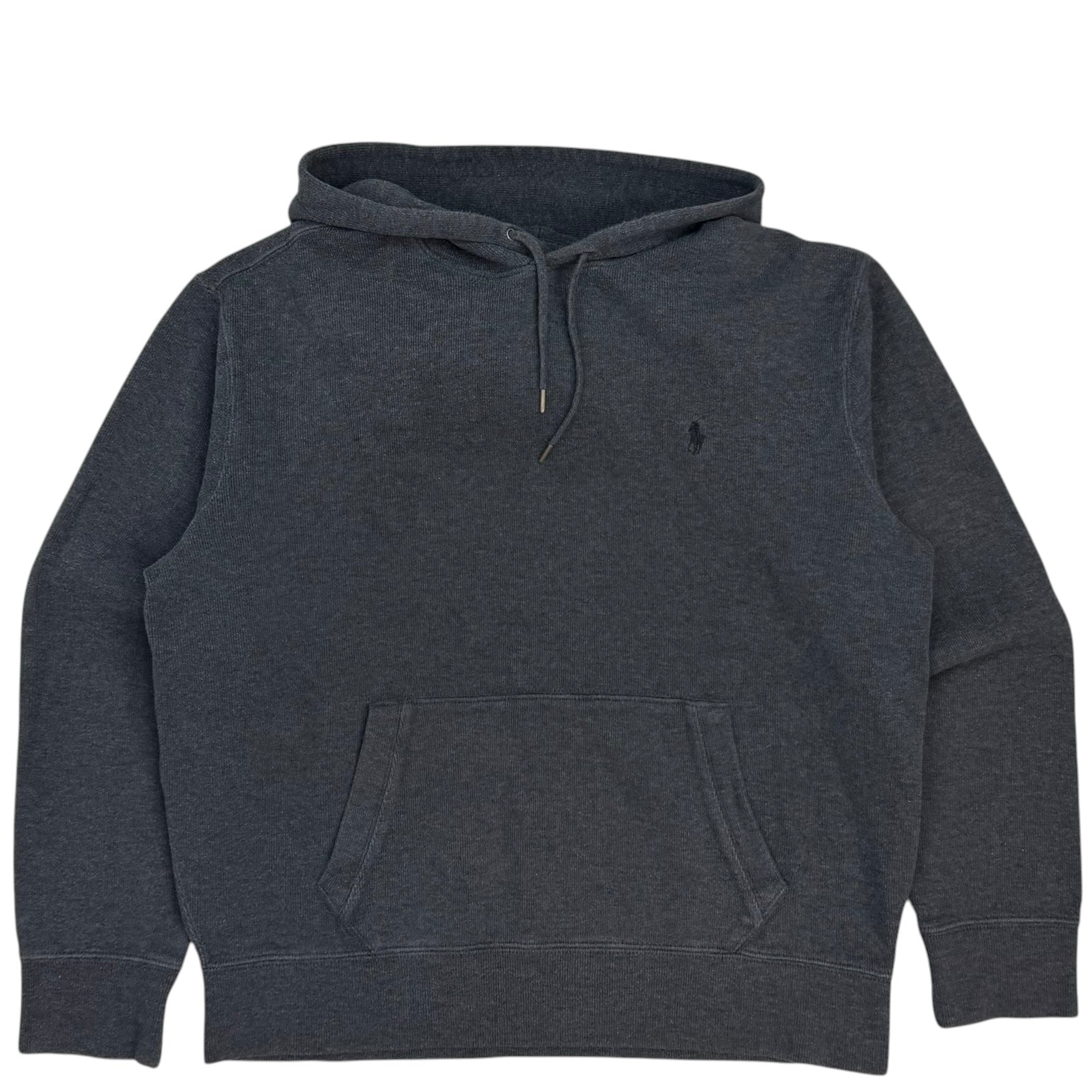 Vintage Polo Ralph Lauren Quilted Elbow Hoodie Dark Grey