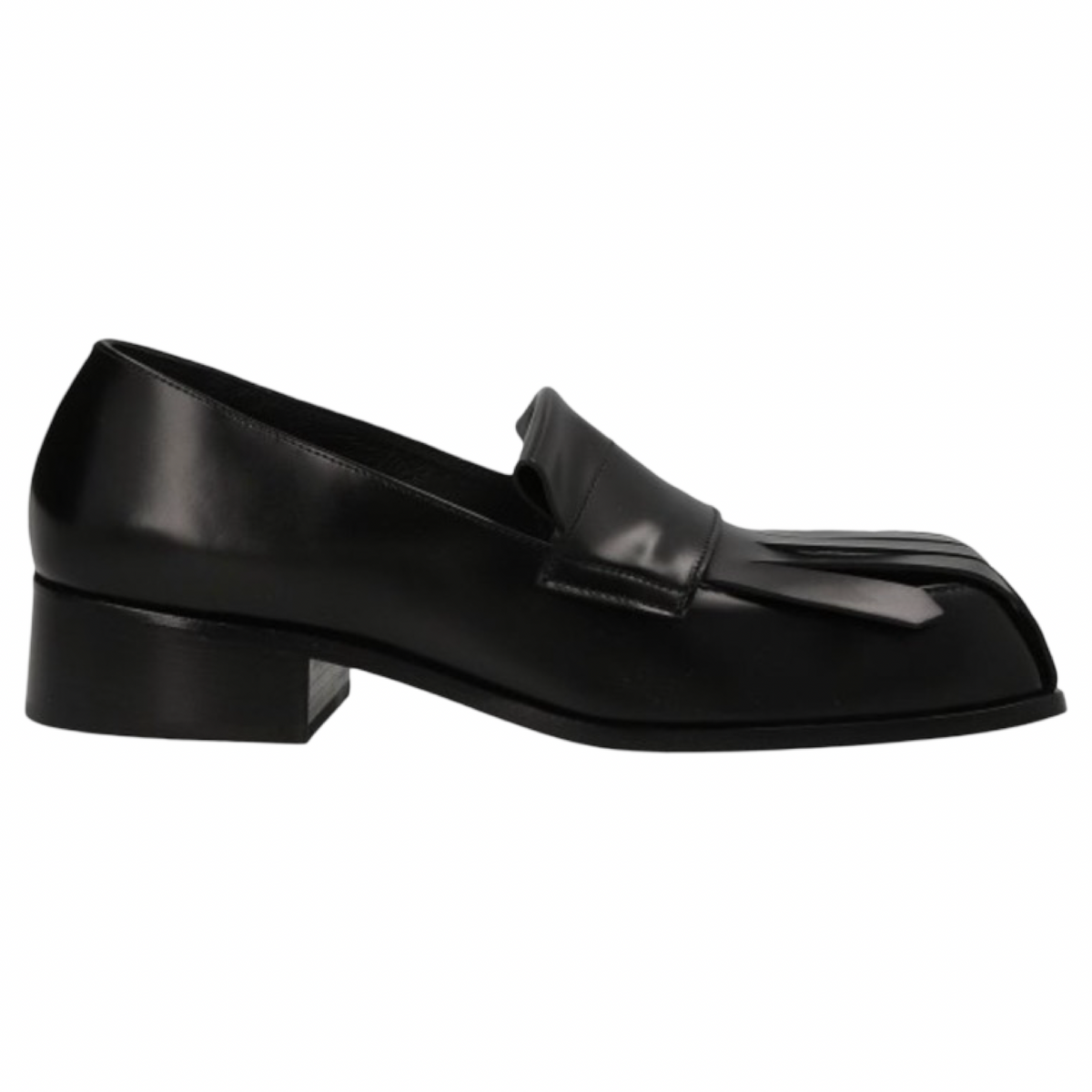 Raf Simons Fringed Glossed Leather Loafers (Used)