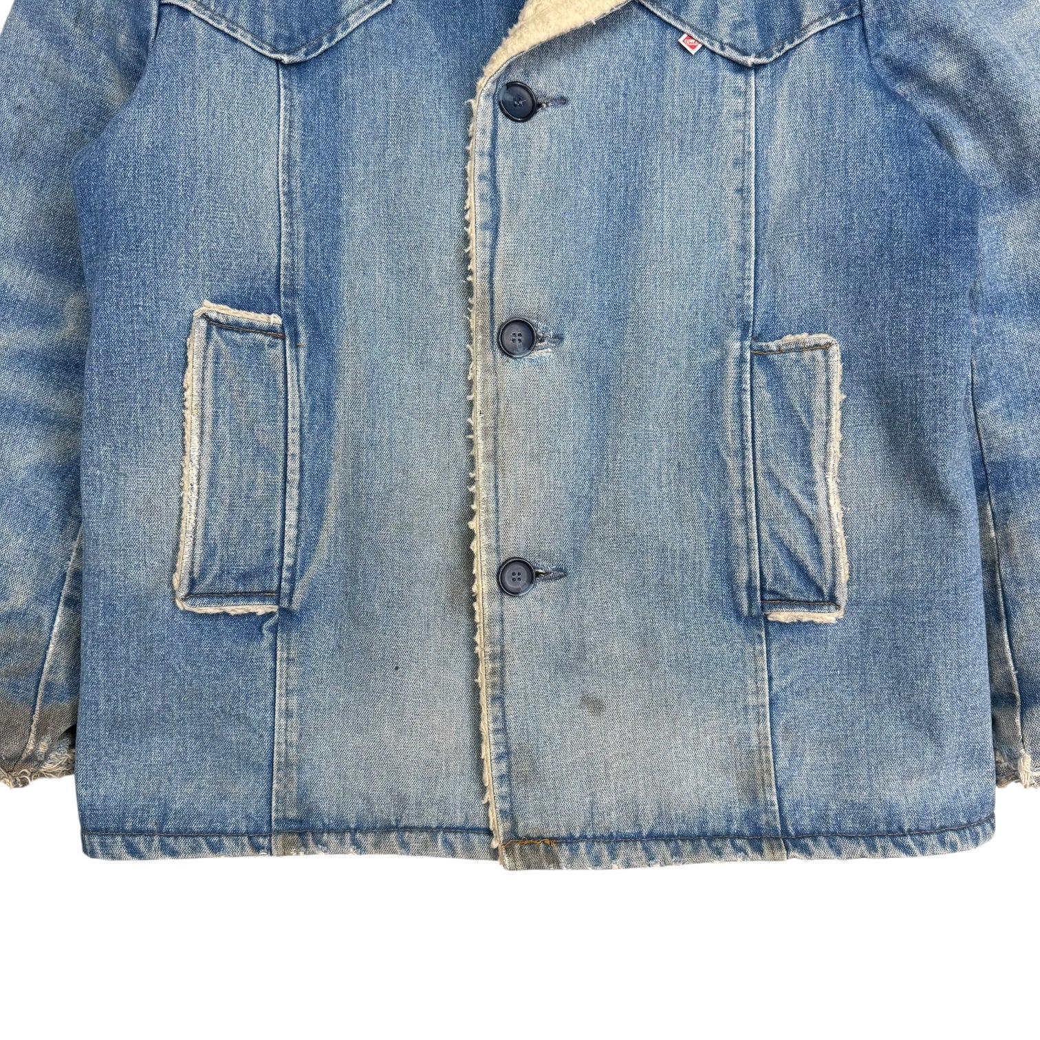 Vintage GWG Sherpa Lined Denim Jacket Medium Wash
