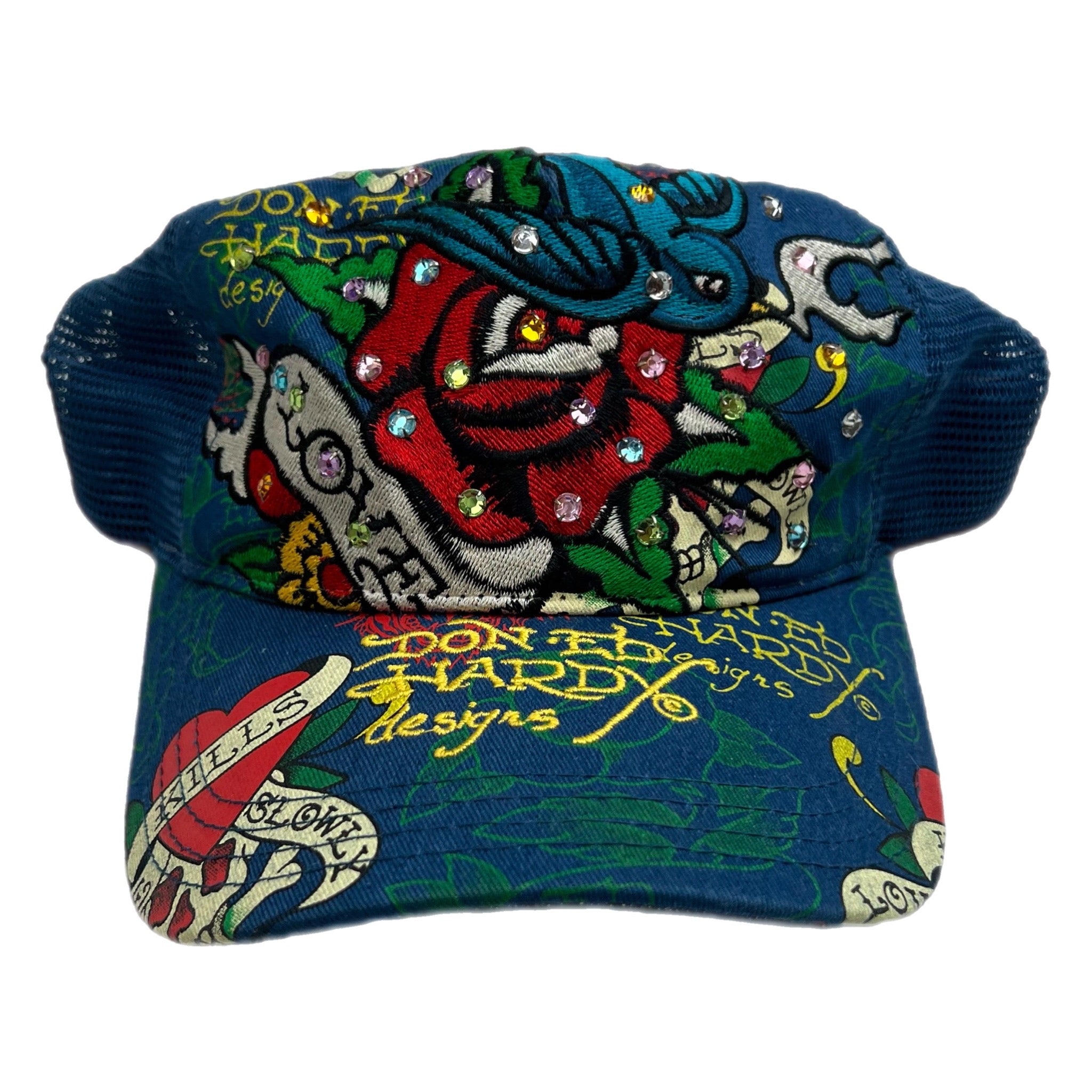 Y2K Vintage Ed Hardy Trucker Hat Navy/Denin