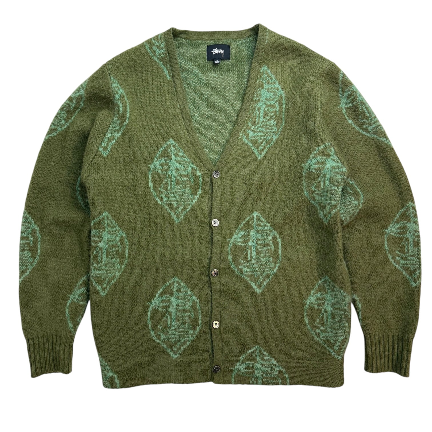 Stussy Zulu Mohair Mask Cardigan Green