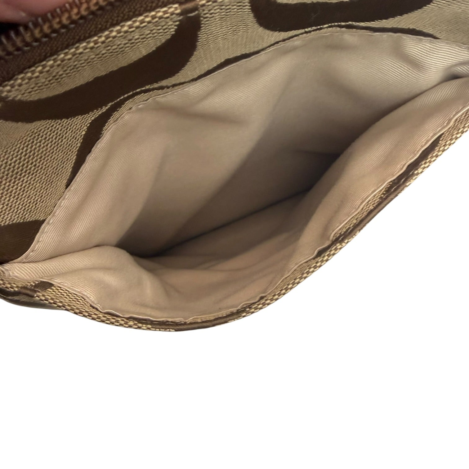 (W) Vintage Coach Signature Strip Swingpack Khaki