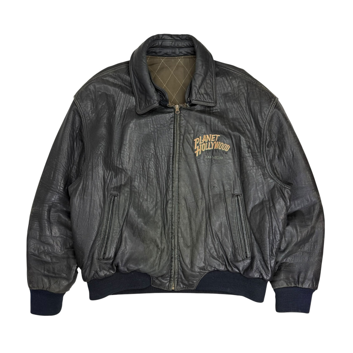 Vintage Planet Hollywood Las Vegas Leather Jacket Black