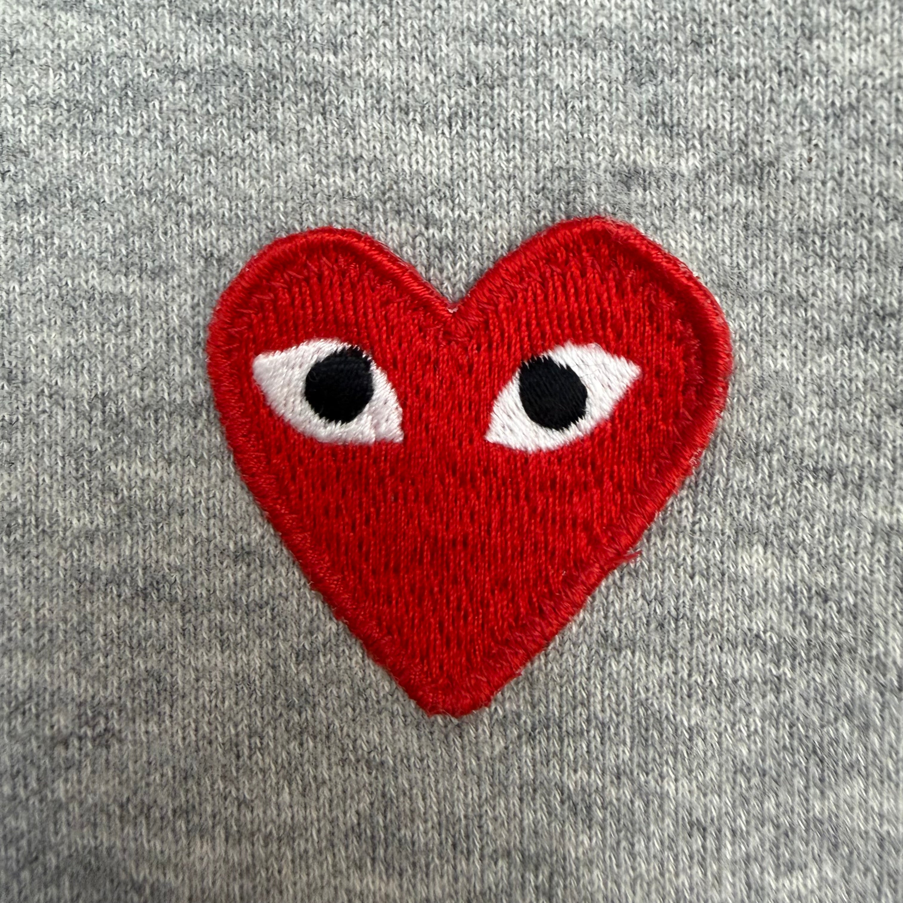 (W) Comme Des Garçons PLAY Zip Up Hoodie Grey