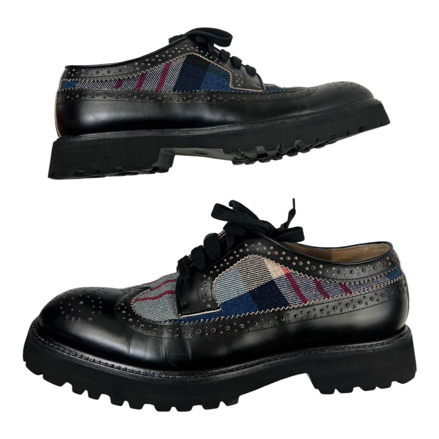 Marni Wingtip Oxford Loafer Black Plaid