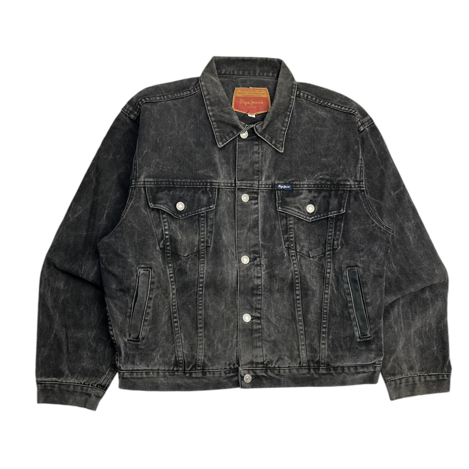 Vintage Y2K Pepe Jeans Denim Jacket Washed Black