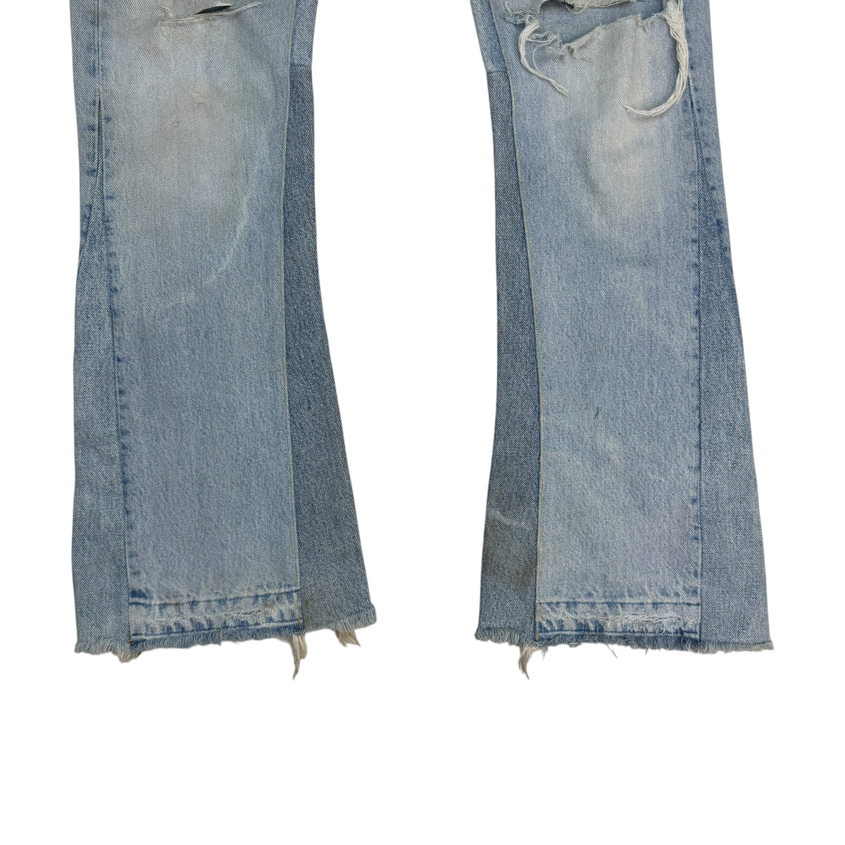 Gallery Dept. Distressed Flared Light Wash Jeans Blue
