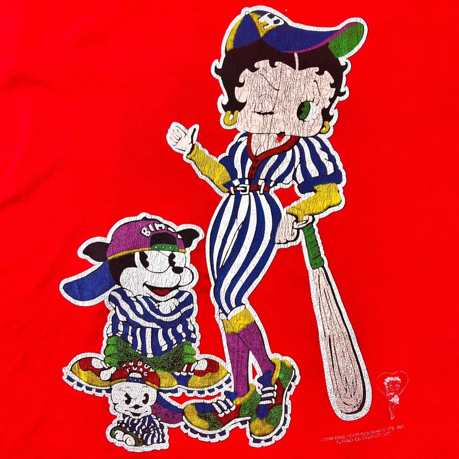 Vintage 1994 Betty Boop Baseball T-Shirt Red