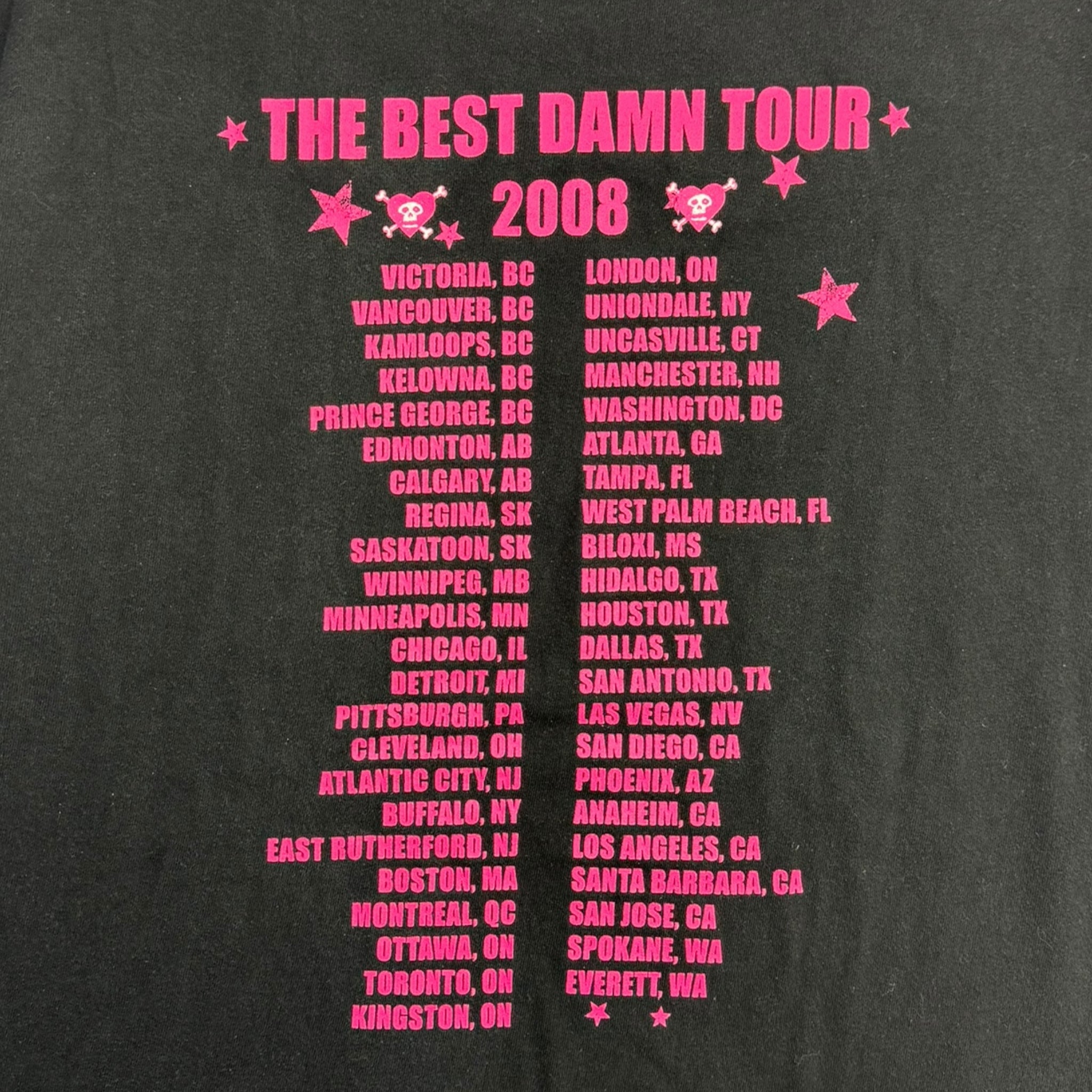 2008 Avril Lavigne Best Damn Tour T-Shirt