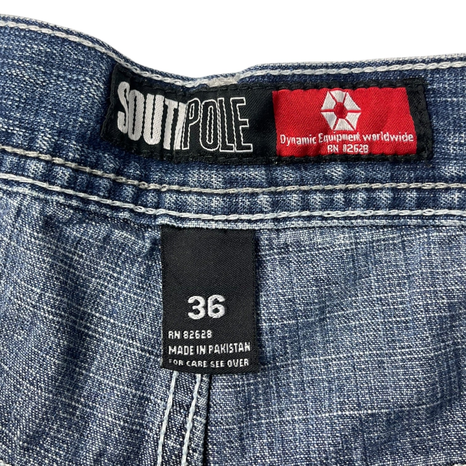 Vintage Y2K Southpole Denim Shorts Blue/White