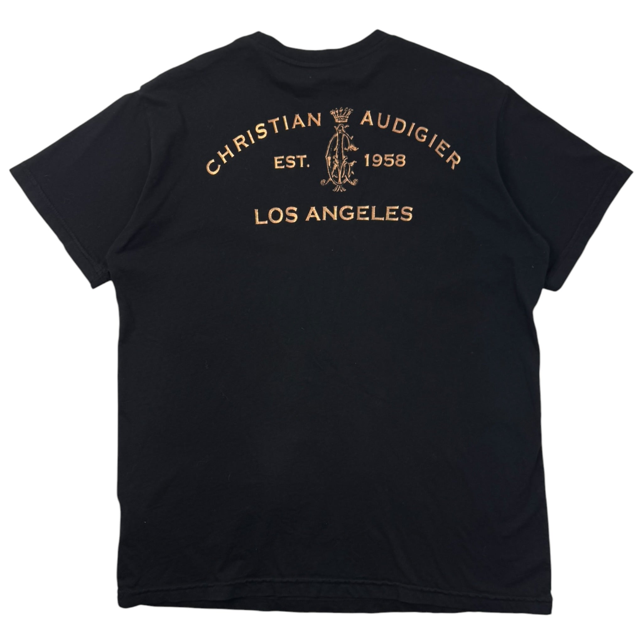 Y2K Christian Audigier Felt Cursive T-Shirt
