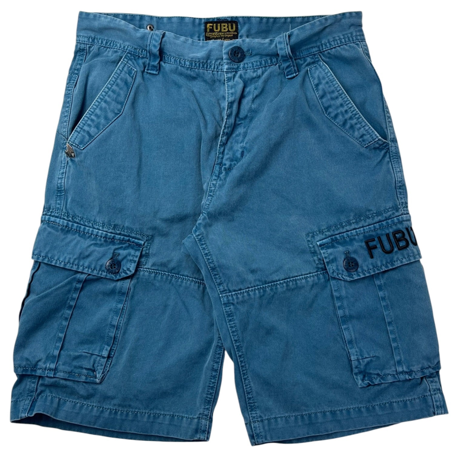 Vintage Fubu Embroidered Cargo Shorts Blue