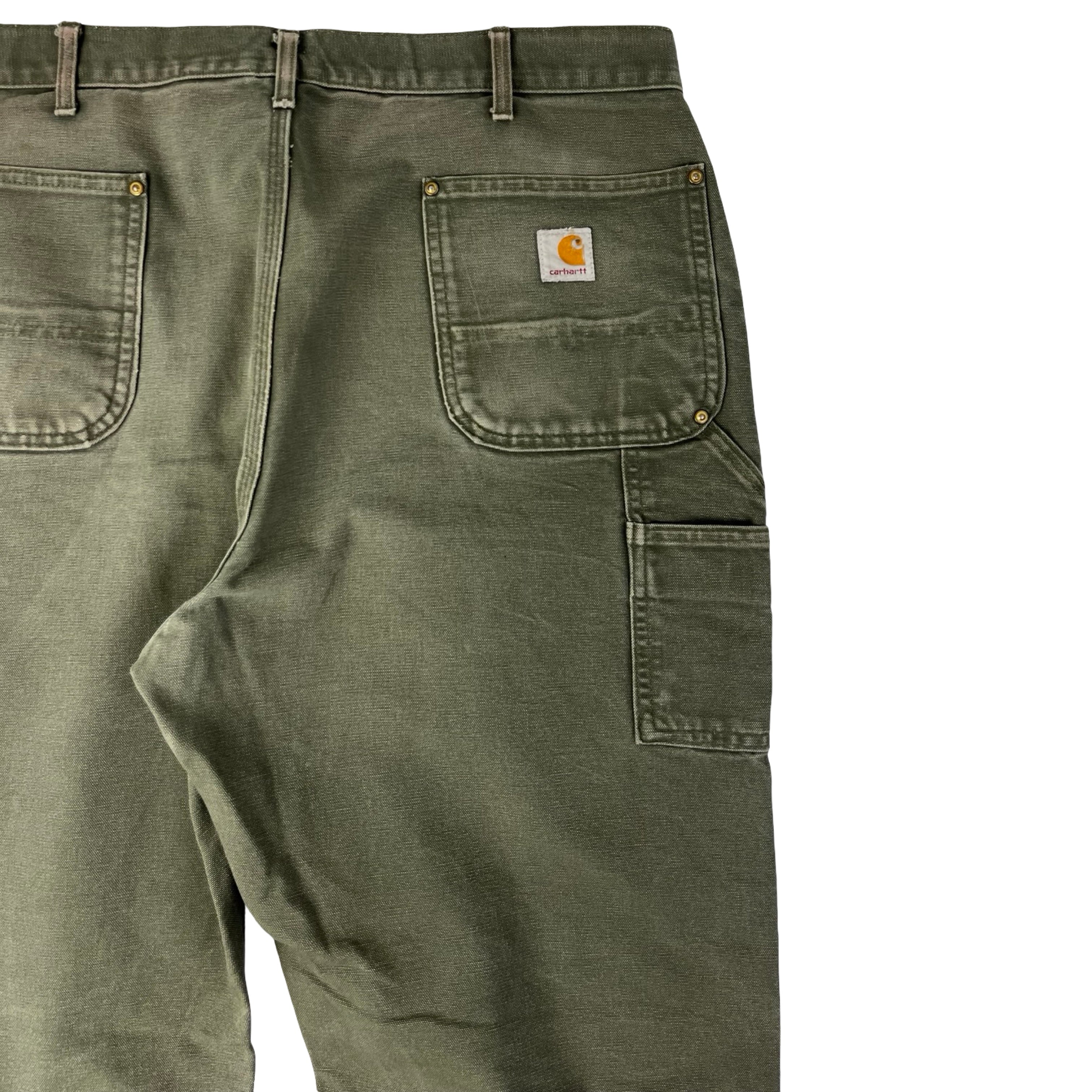 Vintage Carhartt Double Knee Carpenter Pants Faded Olive