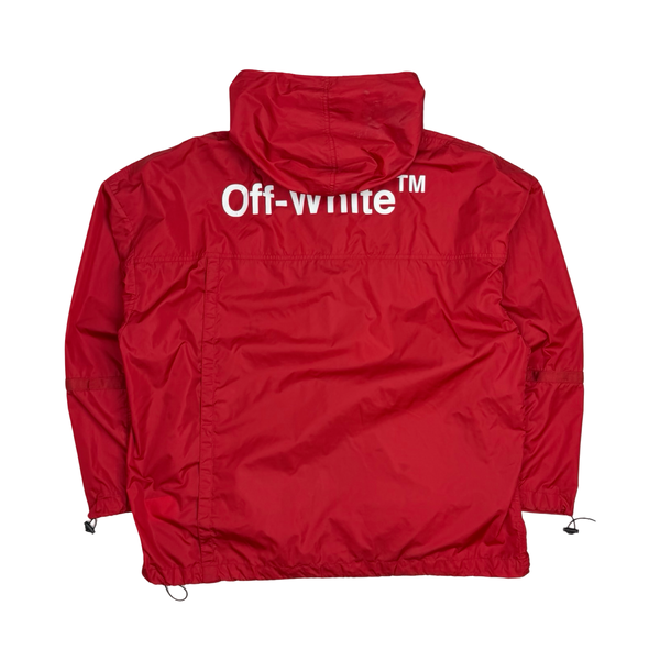 Off White Windbreaker Jacket Red