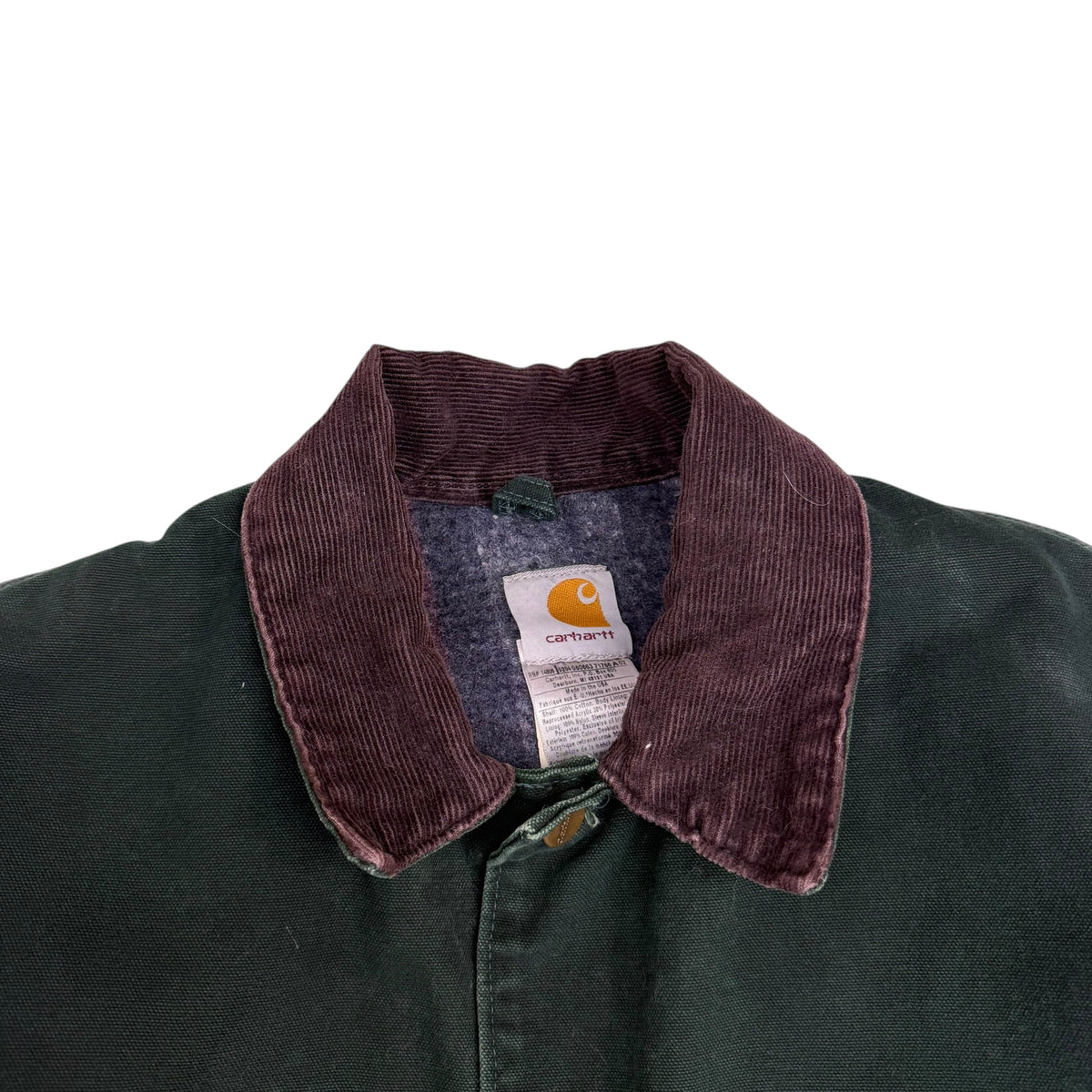 Vintage Carhartt Chore Embroidered Blanket Lined Jacket Green
