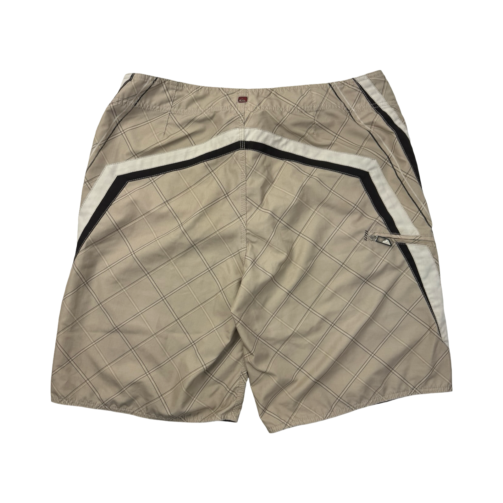 Y2K Quiksilver Embroidered Surf Board Shorts Beige