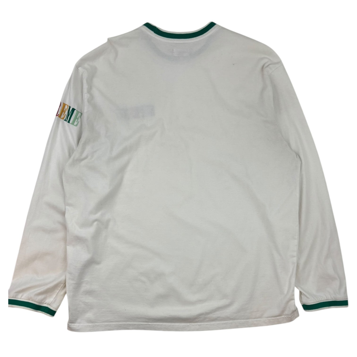 Supreme Multicolour Logo Long Sleeve T-Shirt White