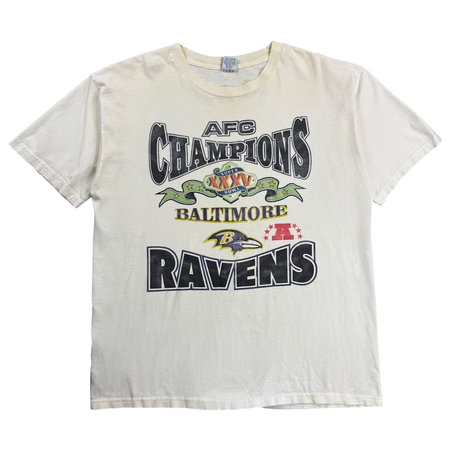 2001 Baltimore Ravens AFC Champions Tee White